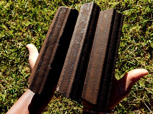 Close-up of Shisa Eco-Briquettes